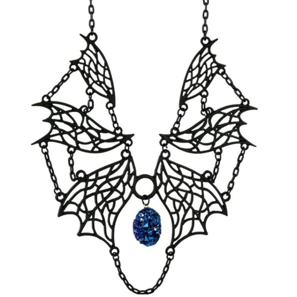 Restyle Matte Black Crystal Necklace